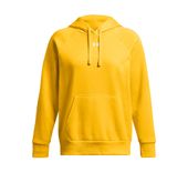 Under Armour Women's Rival Fleece Hoodie 1379500 750 - STEELTOWN GOLD/WHITE Front