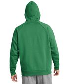 Under Armour Men's Rival Fleece Hoodie 1379757 305 - TEAM KELLY GREEN/WHITE Back