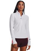 Under Armour Women's Qualifier Run 1/2 Zip Jacket 1379349 100 - WHITE/REFLECTIVE Pocket