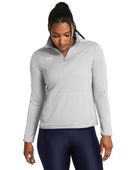Under Armour Women's Command Warm Up 1/4 Zip Jacket 1383274 011 - MOD GRAY/WHITE Pocket