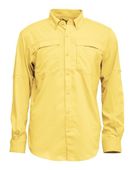 BAW Adult Long Sleeve Fishing Shirt With Button Down Collar 3300 CANARY Pocket