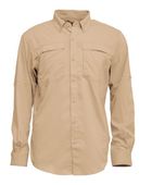 BAW Adult Long Sleeve Fishing Shirt With Button Down Collar 3300 KHAKI Pocket