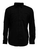 BAW Adult Long Sleeve Fishing Shirt With Button Down Collar 3300 BLACK Pocket