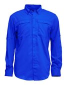 BAW Adult Long Sleeve Fishing Shirt With Button Down Collar 3300 ROYAL Pocket