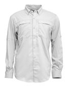 BAW Adult Long Sleeve Fishing Shirt With Button Down Collar 3300 WHITE Pocket
