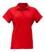 BAW Womens Spandex Solid Polo Shirt DK1001 RED Pocket