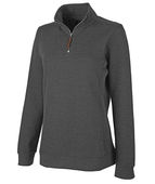 Charles River Apparel Women's Hudson Quarter Zip PulloverJacket 5411 CHARCOAL HEATHER Pocket