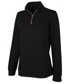 Charles River Apparel Women's Hudson Quarter Zip PulloverJacket 5411 BLACK Pocket