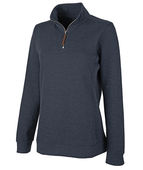 Charles River Apparel Women's Hudson Quarter Zip PulloverJacket 5411 NAVY HEATHER Pocket