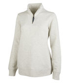 Charles River Apparel Women's Crosswind Quarter Zip Sweatshirt 5459 OATMEAL HEATHER Pocket