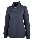 Charles River Apparel Women's Crosswind Quarter Zip Sweatshirt 5459 NAVY HEATHER Pocket