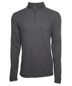 Charles River Apparel Men's Lightweight Waffle Quarter Zip Pullover 9349 CHARCOAL GREY Pocket