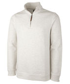 Charles River Apparel Men's Hudson Quarter Zip Pullover 9411 IVORY HEATHER Pocket