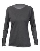 Anetik Women's Breeze Tech Long Sleeve T-Shirt WSBRZL0 CHARCOAL HEATHERED Front