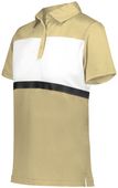 Womens 3-Button, 50+UPF Polo Shirt (Black,Carbon,Cardinal,Sky,Forest,Kelly,Maroon,Navy,White) VEGAS GOLD/WHITE Pocket