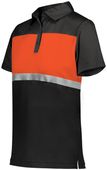 Womens 3-Button, 50+UPF Polo Shirt (Black,Carbon,Cardinal,Sky,Forest,Kelly,Maroon,Navy,White) BLACK/ORANGE Pocket