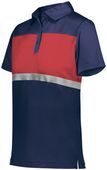 Womens 3-Button, 50+UPF Polo Shirt (Black,Carbon,Cardinal,Sky,Forest,Kelly,Maroon,Navy,White) NAVY/SCARLET Pocket