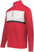 Youth Prism 1/4 Zip Pullover Warmup SCARLET/WHITE Pocket