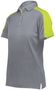 Womens Bi-Color, 3-Button, 2-Color Polo Shirt (Graphite or Navy) GRAPHITE/LIME Pocket