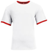 A4 Softek Ringer Tee N3518 WHITE SCARLET Front
