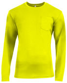 A4 Sprint Long Sleeve Pocket Tee N3521 SAFETY YELLOW Front