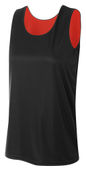 A4 Women's Sprint Jump Reversible Jersey Outside: BLACK, Inside: WHITE Front