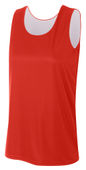 A4 Women's Sprint Jump Reversible Jersey Outside: SCARLET, Inside: WHITE Front