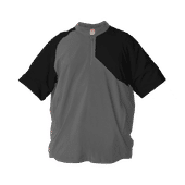 Alleson Adult Short Sleeve Batters Jacket 3JSS21A CHARCOAL / BLACK Pocket