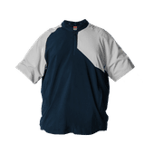 Alleson Adult Short Sleeve Batters Jacket 3JSS21A NAVY / GRAY Pocket