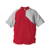 Alleson Youth Short Sleeve Batters Jacket 3JSS21Y RED / GRAY Pocket