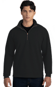 Blue Generation Adult Westport 1/4 Zip Pullover BG9305 BLACK Pocket