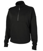Charles River Apparel Women's Willow Half Zip Sweatshirt 5628 BLACK Pocket