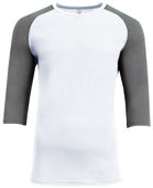 A4 Softek 3/4 Sleeve Raglan N3514 WHITE/GRAPHITE Front