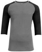 A4 Softek 3/4 Sleeve Raglan N3514 GRAPHITE/BLACK Front