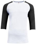 A4 Softek 3/4 Sleeve Raglan N3514 WHITE/BLACK Front