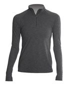 Anetik Women's Flight Tech Quarter-Zip Jacket ANE-WSFLTL0 CHARCOAL HEATHERED Pocket