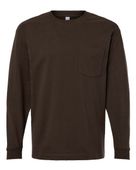 American Apparel Super Heavyweight Long Sleeve Pocket Tee AME-9410 BROWN Pocket