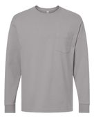 American Apparel Super Heavyweight Long Sleeve Pocket Tee AME-9410 GRAVEL Pocket