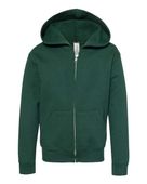Jerzees Nublend Youth Full-Zip Hooded Sweatshirt 993B Forest Green Pocket