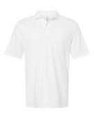 Jerzees Dri-Power Polo With Pocket JER-436MP WHITE Pocket