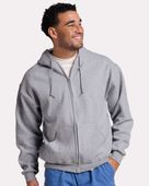 Jerzees Rugged Full-Zip Hooded Sweatshirt JER-Z12MR ATHLETIC HEATHER Pocket