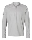 Adidas Space Dyed Quarter-Zip Pullover Jacket ADI-A593 GREY ONE HEATHER Pocket