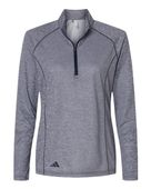 Adidas Women's Space Dyed Quarter-Zip Pullover Jacket ADI-A594 COLLEGIATE NAVY MELANGE Pocket