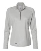 Adidas Women's Space Dyed Quarter-Zip Pullover Jacket ADI-A594 GREY ONE HEATHER Pocket