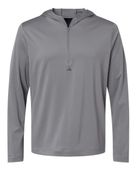 Adidas Lightweight Performance Quarter-Zip Hooded Pullover Jacket ADI-A596 GREY THREE Pocket
