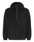 Burnside Polar Fleece Quarter-Zip Hooded Pullover 3600 BLACK Pocket