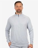 Burnside Dawn To Dusk Quarter-Zip Pullover 8167 HEATHER LIGHT GREY Pocket