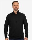 Burnside Dawn To Dusk Quarter-Zip Pullover 8167 HEATHER BLACK Pocket