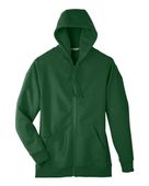 Team 365 Unisex Zone Hydrosport Heavyweight Full-Zip Hooded Sweatshirt TT95 SPORT DARK GREEN Pocket