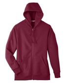 Team 365 Unisex Zone Hydrosport Heavyweight Full-Zip Hooded Sweatshirt TT95 SPORT DARK MAROON Pocket